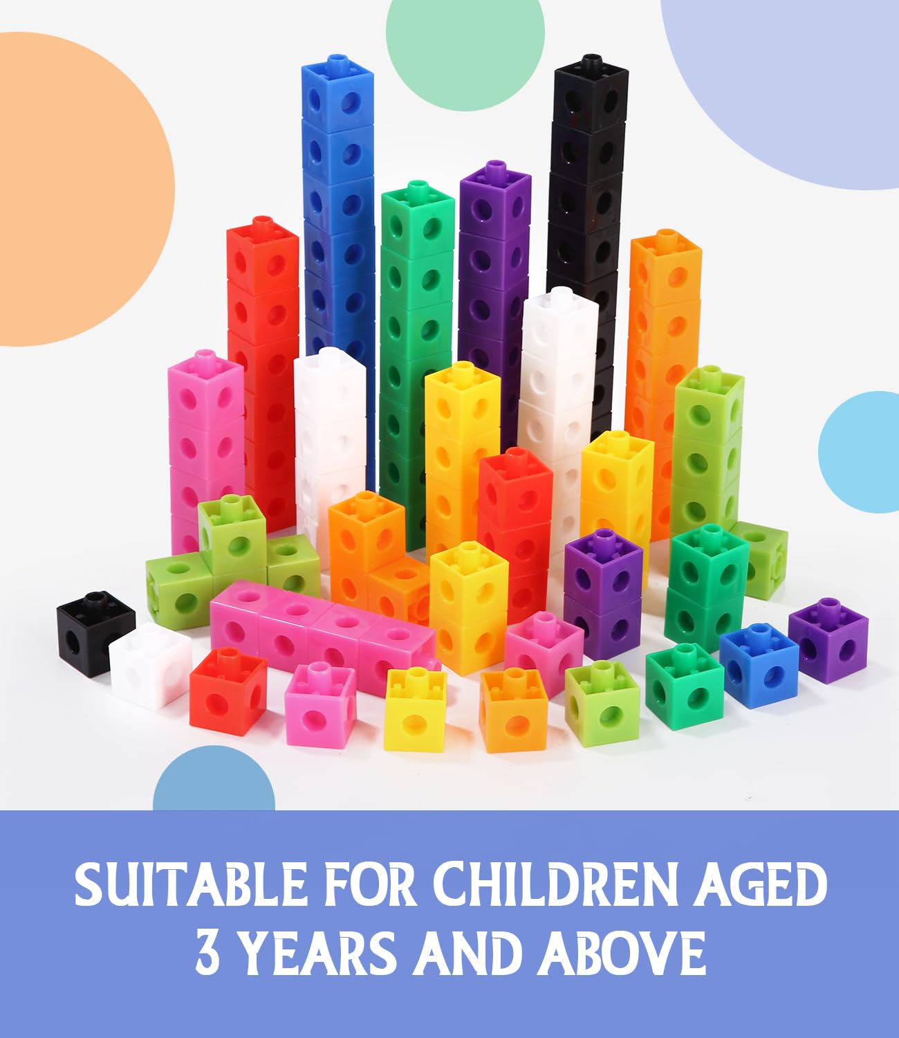 100 Steckwürfel Rechenwürfel – 10 Farben, Mathe-Lernspielzeug Für Kinder 3-8 Jahre