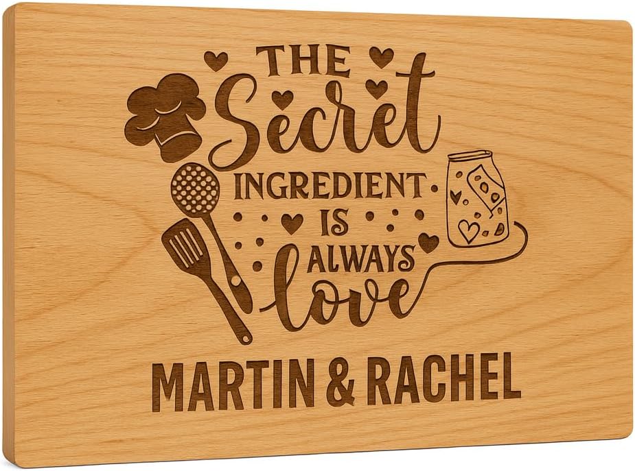 Personalized Cutting Board for Mom with Custom Name and Date Beautiful Holiday Gift for Mothers Functional and Decorative Board for Cooking Family Gatherings and Holiday Decor