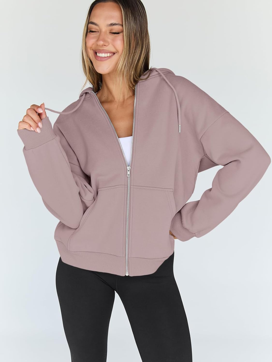 Trendy Queen Womens Zip Up Hoodies 2026 Oversized Sweatshirt - Image 2