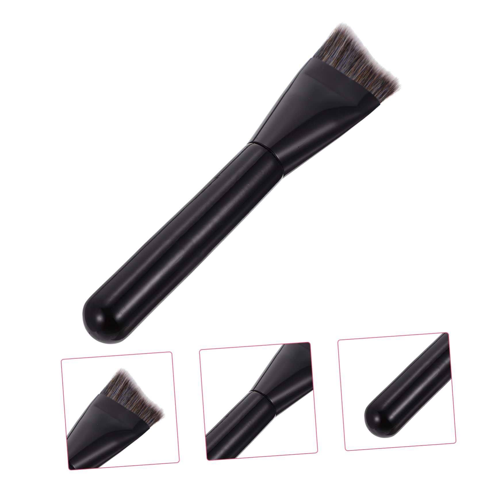 Healeved 4pezzi Shaped Contouring Brush Per Makeup Pennello Fondotinta Legno Nero Per Contouring e Trucco Professionale Strumento Essenziale Per Bellezza e Saloni