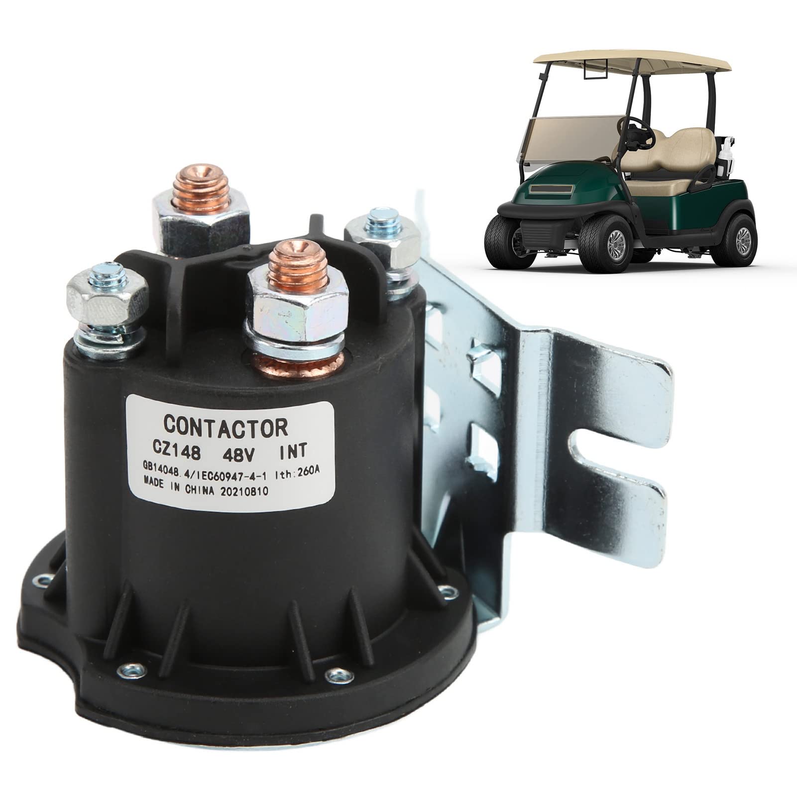 Tbest Club Car Solénoïde 48 V, Club Car Solénoïde 612711 Remplacement en Alliage Métallique pour TXT 2010 Up Tous les Véhicules 48 V MPT 800/1000