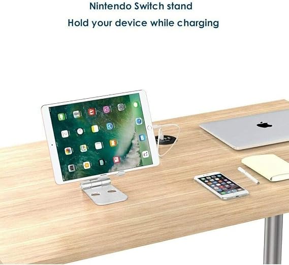 Coverzone Tok Aluminum Stand Multifunction Rotary Tablet PC Smartphone Stand Mini Size Desktop Stand Foldable Mobile Phone Universal Phone Holder L9688 (Silver)