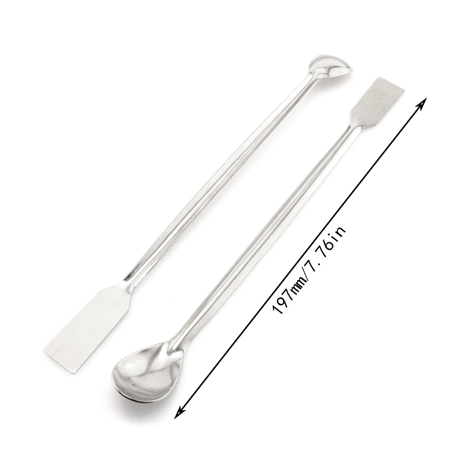3PCS Laboratory Spoon Spatula 2 in 1 Stainless Steel Lab Mixing Double End Reagent Sampling Spoon Spatula Tool 20cm — Amazon image 2