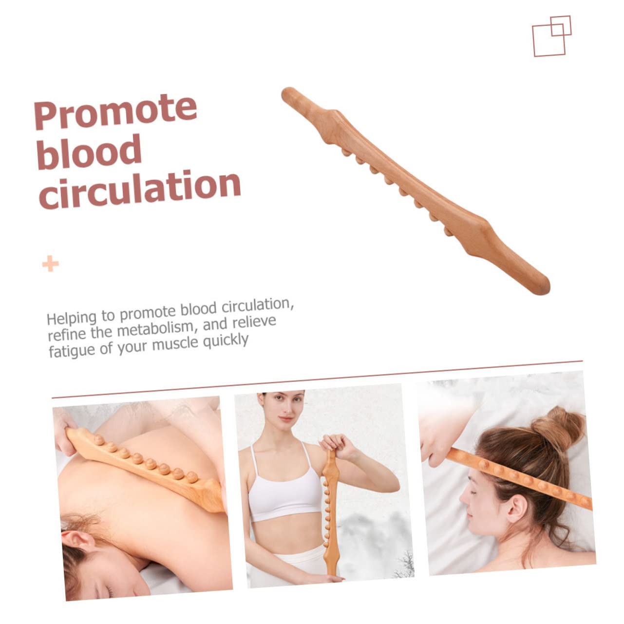 Gogogmee Massager Trigger Point Wooden Back Belly Massager Gua Sha Facial Tools Massage Stick Body