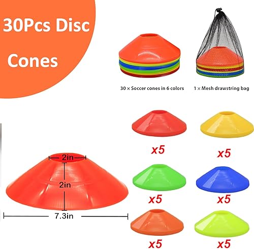 Miniatura 3 de Juego de conos de fútbol, 8442 piezas de 7 pulgadas9 pulgadas, conos deportivos + conos de disco, conos para deportes con bolsa de transporte, conos