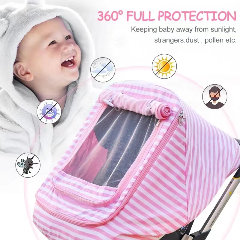 Miniatura 2 de Fundas de asiento de automóvil para bebés, funda de asiento de automóvil para niños y niñas, resistente al viento, toldo de asiento de automóvil a