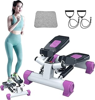 SCIAZA Steppers for Exercise, Mini Stepper Machine with Display, Step Exercise Machine with Resistance Bands for Home Workout, Up Down Swing Twist Stepper for Leg Arm Full Body Trainer Efficency