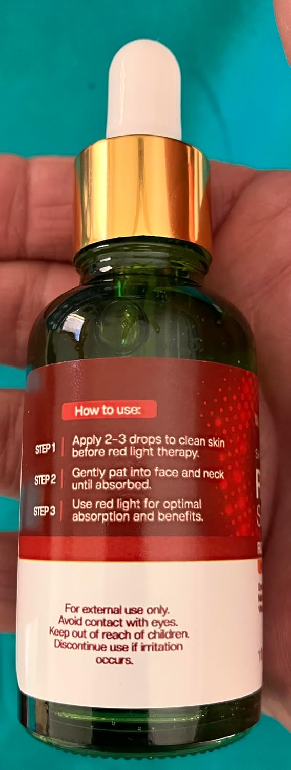 WELL FOUNTAIN Red Light Therapy Activation Serum for Face & Neck — Clinically Formulated to Amplify RLT Results — Green Tea, Niacinamide, Hyaluronic Acid, Aloe Vera, Vitamin C, Licorice Root Extract — 1 fl. oz