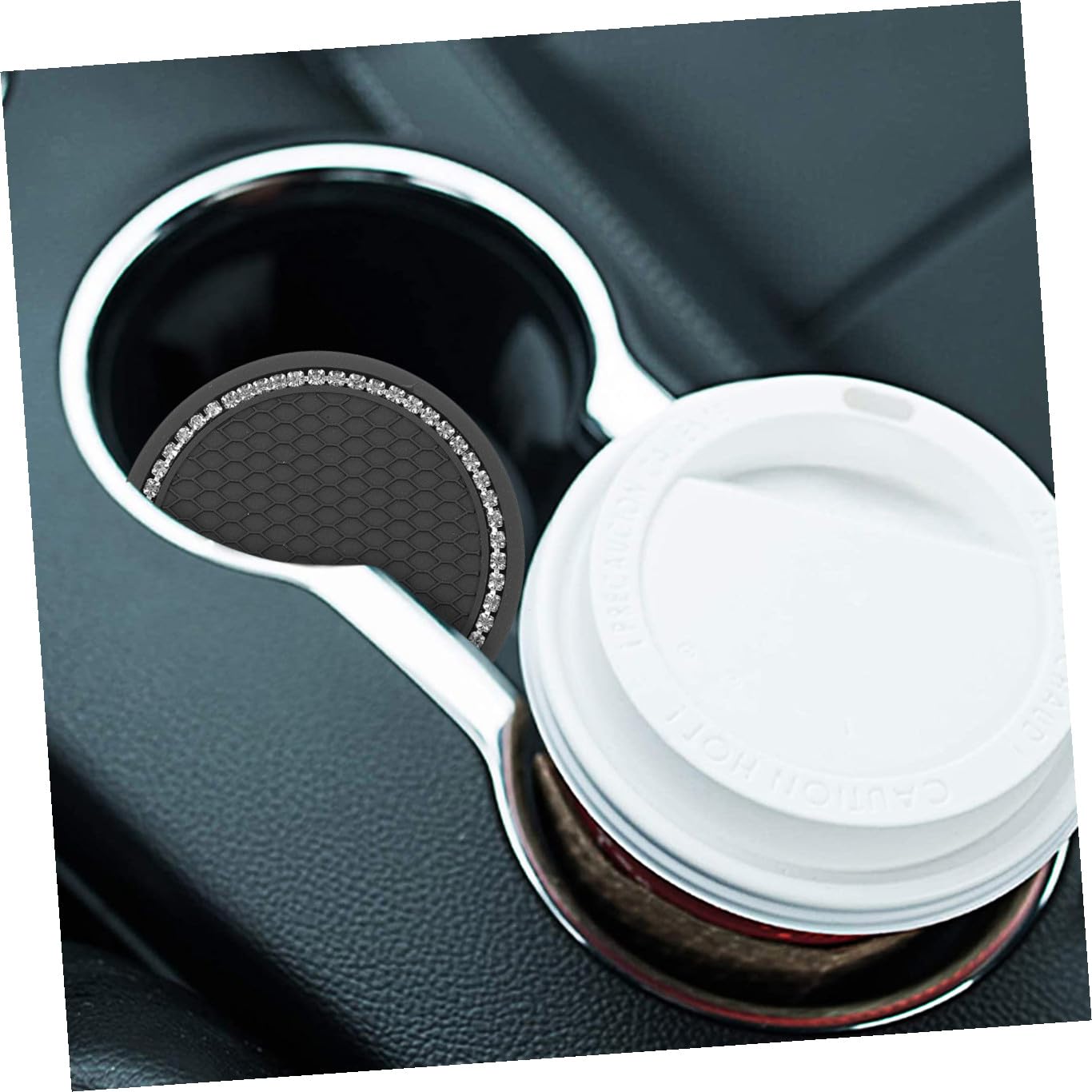 Accessori per Auto Pulsante di Accensione Strass Anello e Supporto per Telefono Girevole