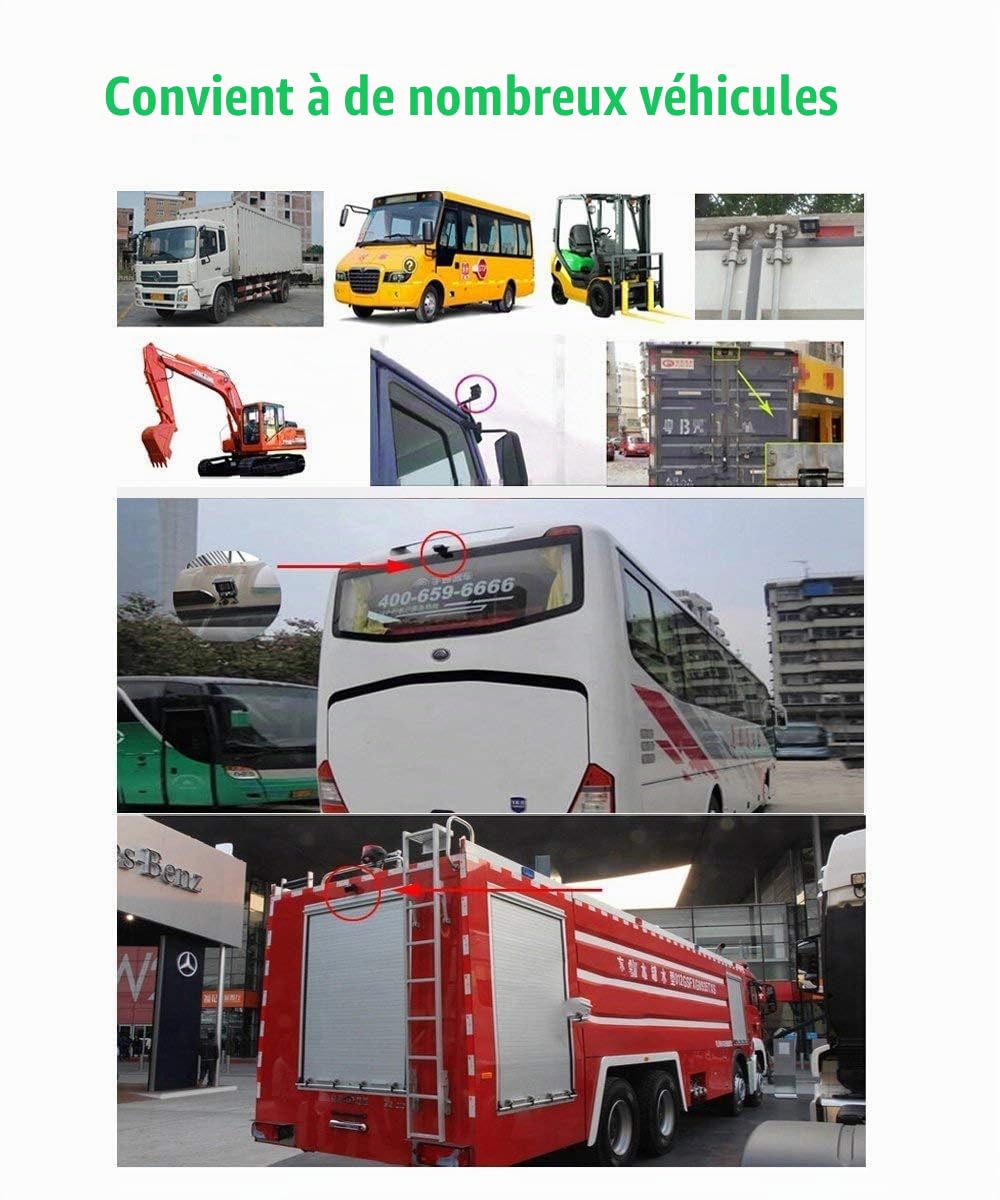 CAMECHO Caméra de recul étanche sans Fil 12V 24V Camera de recul, Infrarouge Vision de Nuit Moniteur LCD TFT 7 Pouces pour Voiture/véhicule/Camion/Caravane/Caravane/Camping-Car