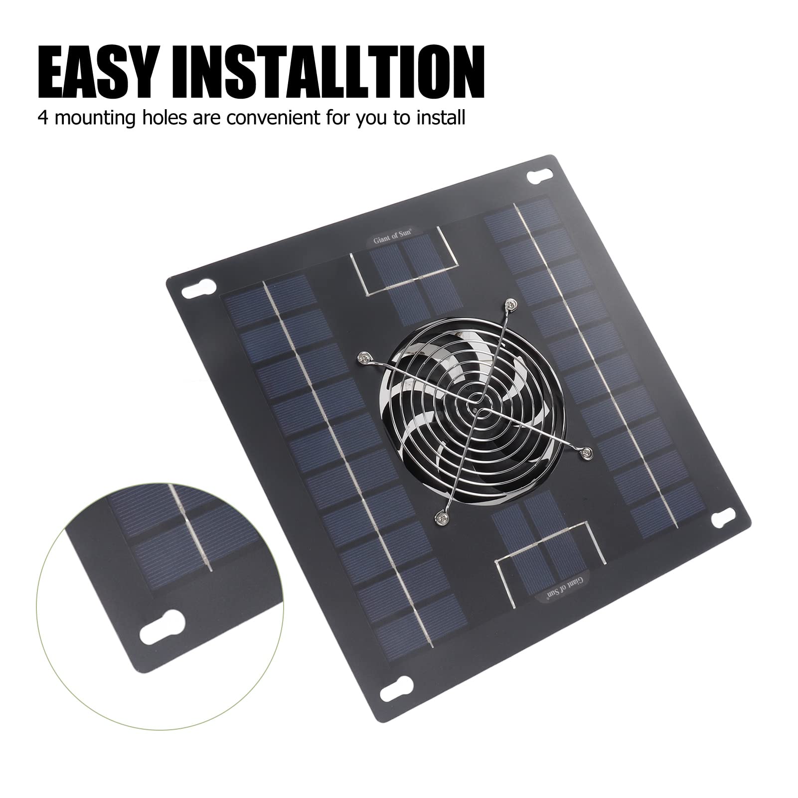 Chrees Ventilatore di scarico a energia solare da 5 W con due pale, motore estremamente silenzioso con design impermeabile per serra, pollaio, capanno, soffitta