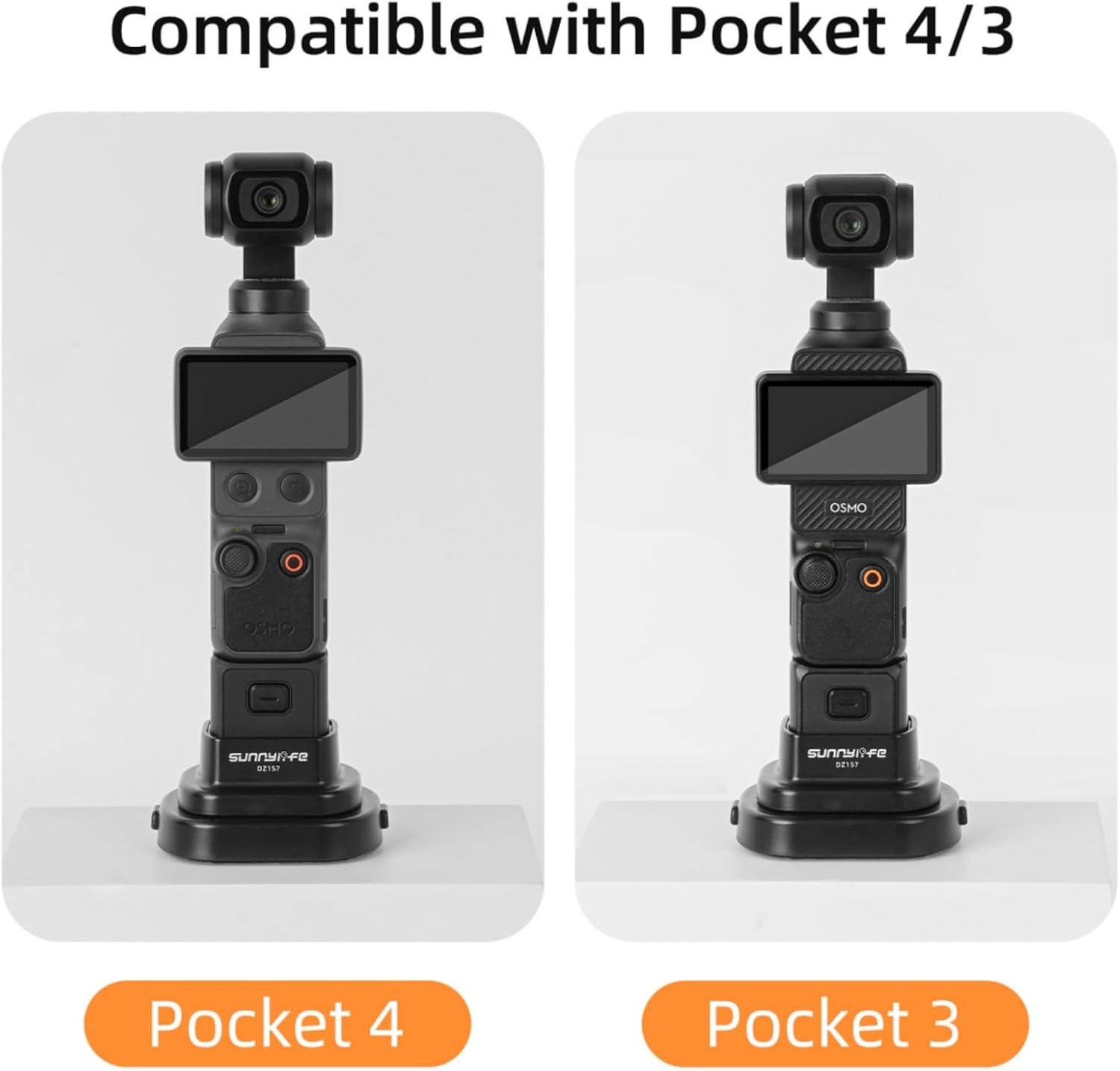 Car Mount Desktop Stand Base for DJI Osmo Pocket 4P/4, 2 in 1 Detachable Base Non-Slip Desktop Mount Bracket