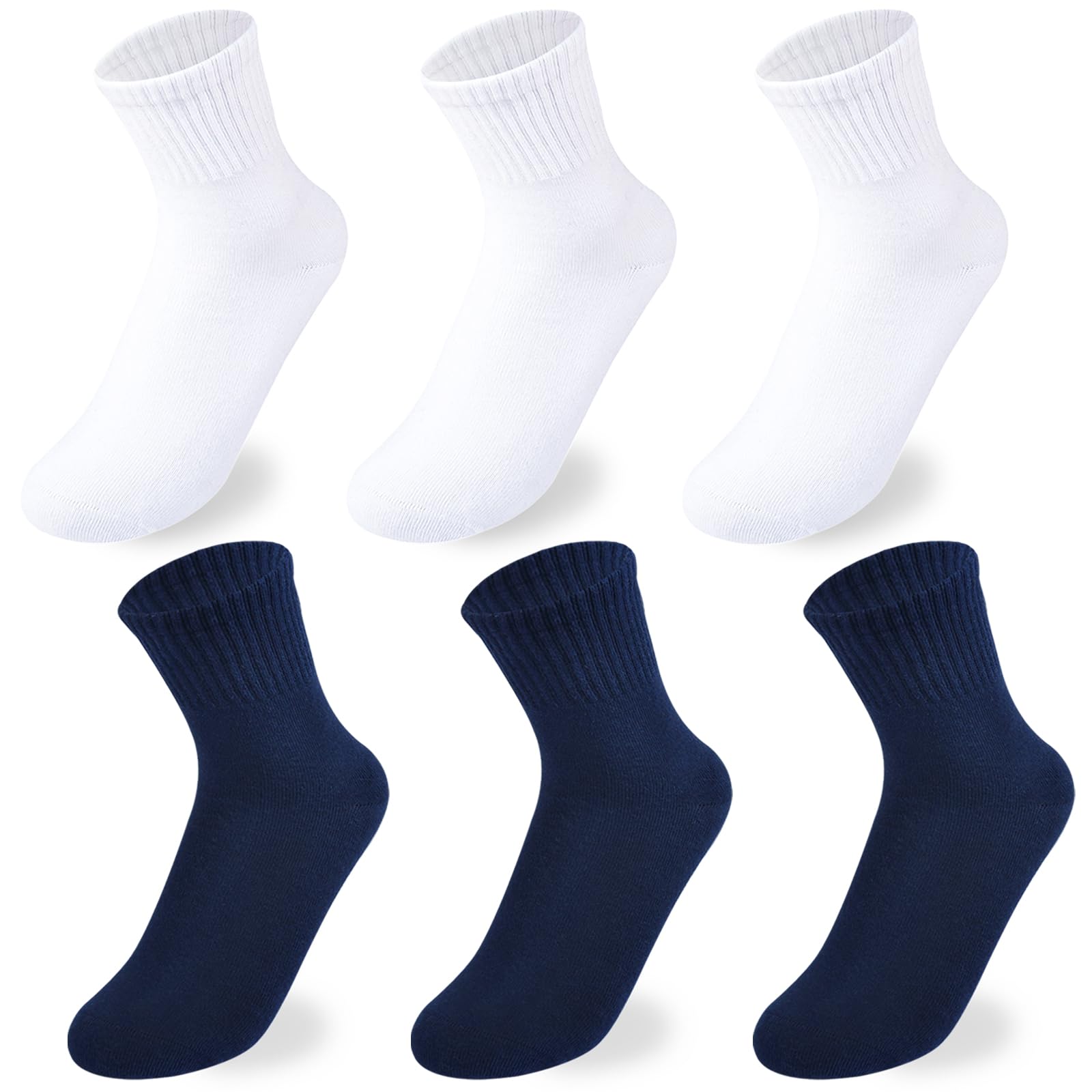 hakugooBoys Crew Socks - Kids Seamless Cotton Dress and Uniform Socks for Girls - 4/8 Pairs