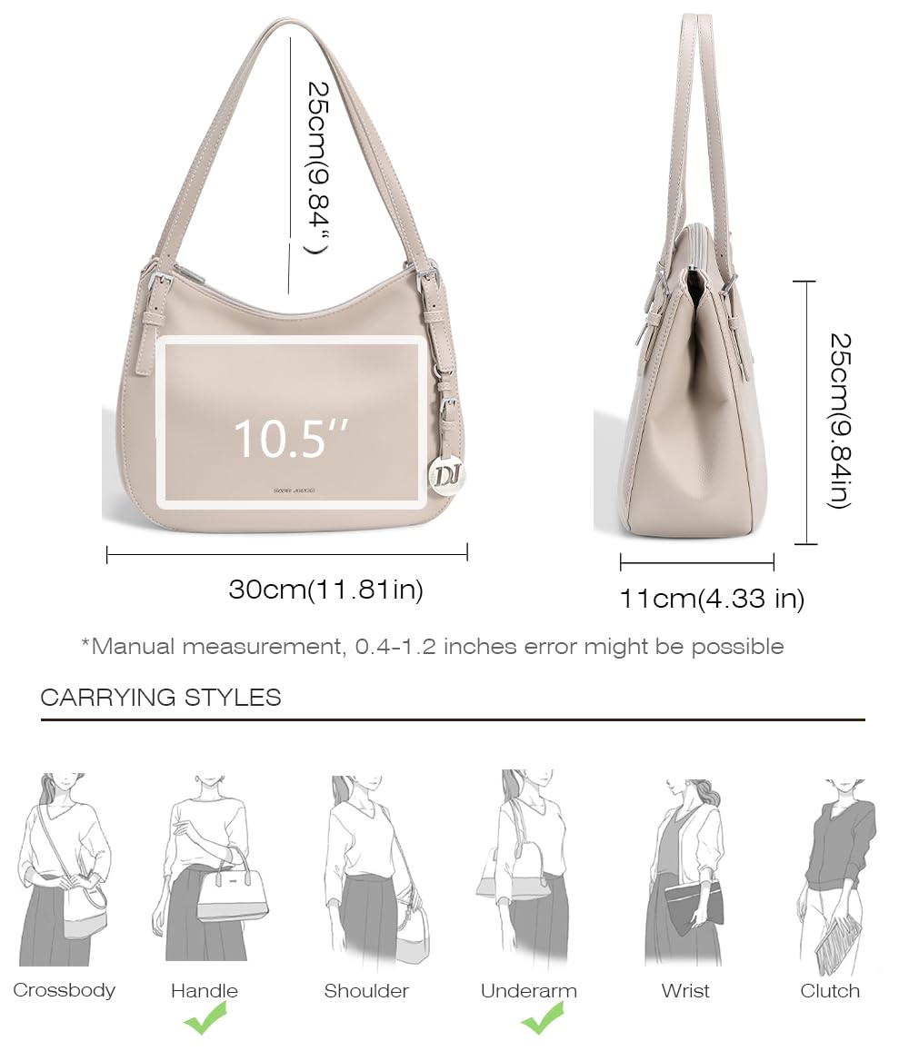 David Jones – Bolso de mano para mujer – Bolso Hobo de piel sintética – Bolso de mano elegante de talla media asa larga – Clásico a la moda de la ciudad de viaje – Trabajo de moda práctica