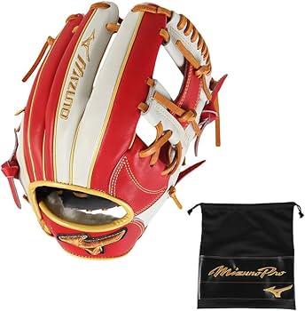 ミズノプロ　軟式グローブ レッド/シルバー Amazon | ミズノ（MIZUNO） 軟式用グラブ 内野手 ミズノプロ 勝色