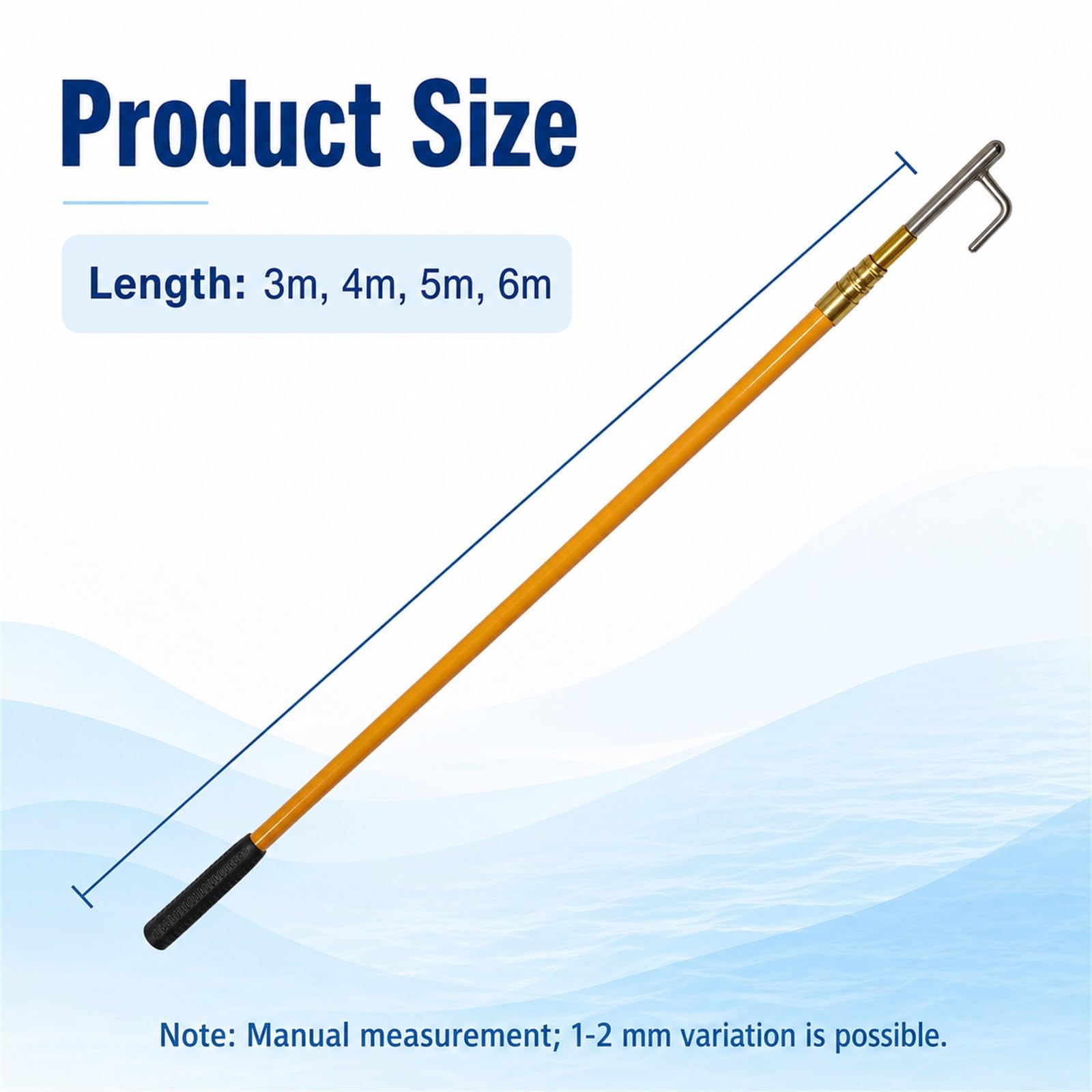 Asta telescopica per Gancio da Barca,Mezzos Marinaio Nautico ad Alta Resistenza,Mezzos Marinaio telescopico Nautico,Rubber Handle,Lightweight,per ormeggi e Accessori