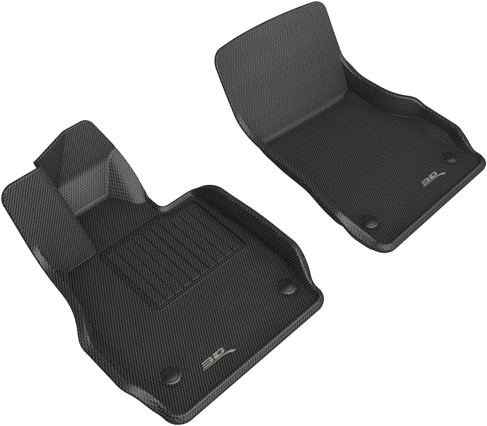 3D MAXpider Custom Fit Kagu Floor Mat (Black) Compatible with Chevrolet Corvette 2020-2023 - Front Row