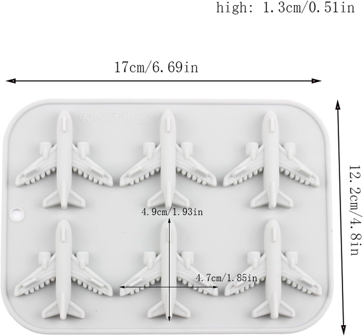 6 Cavity Airplane Silicone Mold Aircraft Candy Molds For Chocolate Candy