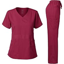 Dagacci Medical Uniform Womens Scrub Set Elastic Ultra Soft Top and Pants