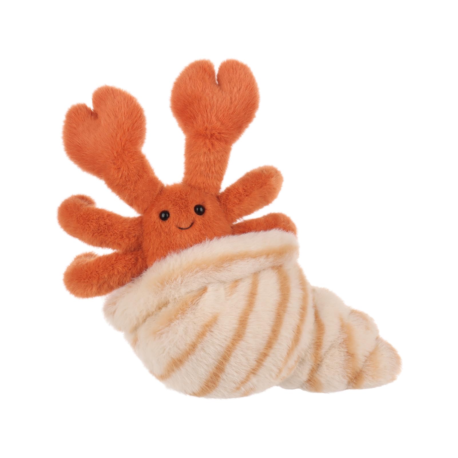 Apricot Lamb Beach Hermit Crab Plushies Stuffed Animals for Kids, Soft Cute Plush Toys for Baby Girl and Boy, Fluffy Beach Hermit Crab Orange