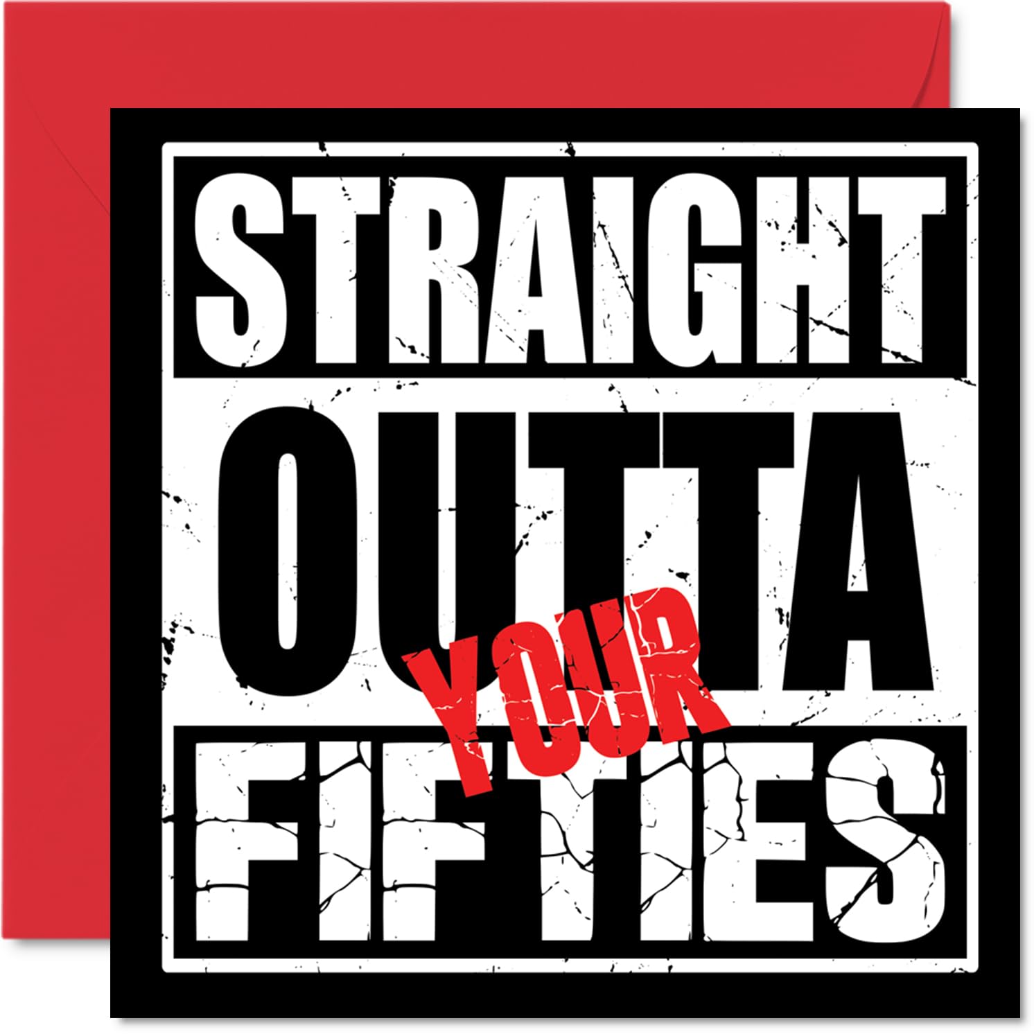 Funny 60th Birthday Cards for Men Women - Straight Outta Your Fifties - Happy Birthday Card for Mum Dad Aunt Uncle Nan Grandad, 145mm Joke Humour Banter Bday Greeting Cards
