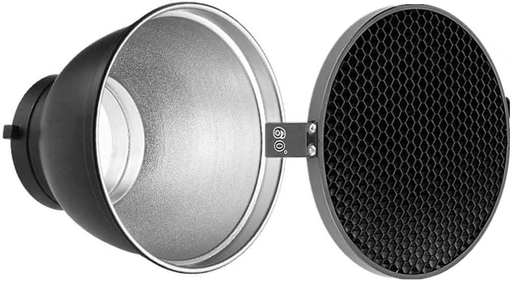 7" Standard Beauty Dish Bowens Mount Flash Reflector Diffuser w/Honeycomb Grid for Bowens Godox YONGNUO Studio strobes Flash Light Speedlite Advertising Wedding Photography (60°)