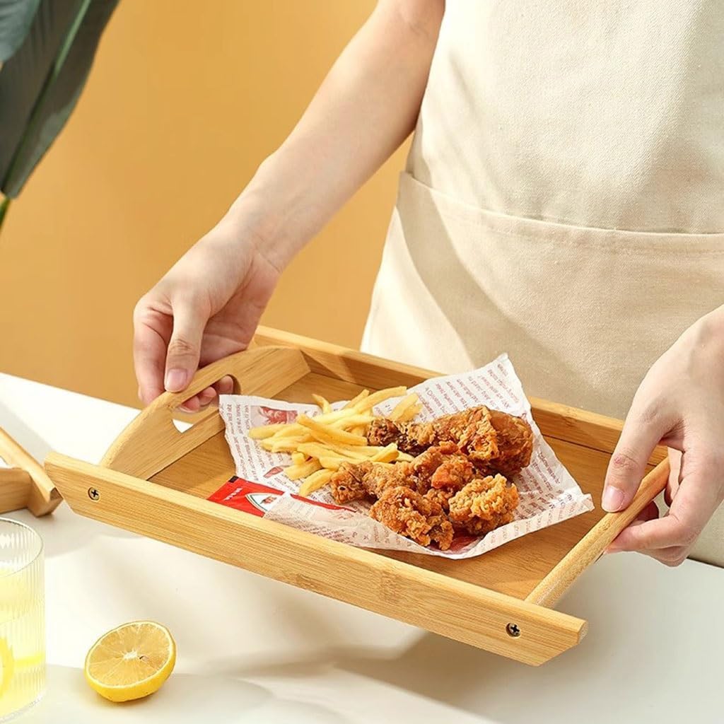 Breakfast Tray Rectangular Fried Chicken Shop Burger Fries Tray Home Snack Snack Fruit Bread Tray Cafe Tray Coffee Table Tray,A