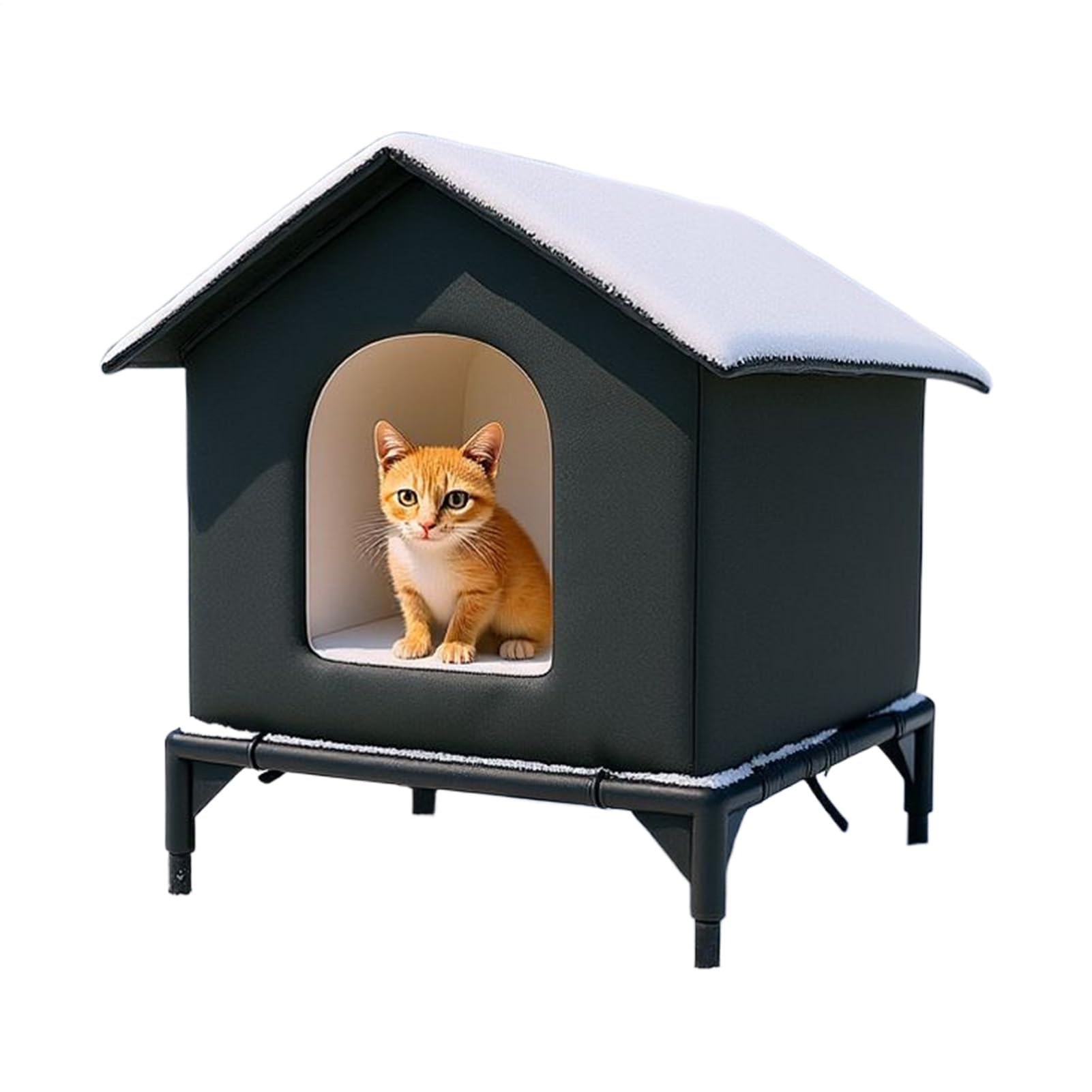 Outdoor Waterproof Cat House, Foldable Oxford Cat Shelter With Elevated Base, Winter Resistant And Weatherproof, For Garden Patio Backyard Indoor Winter Summer Pet Bunny Kitten Animal