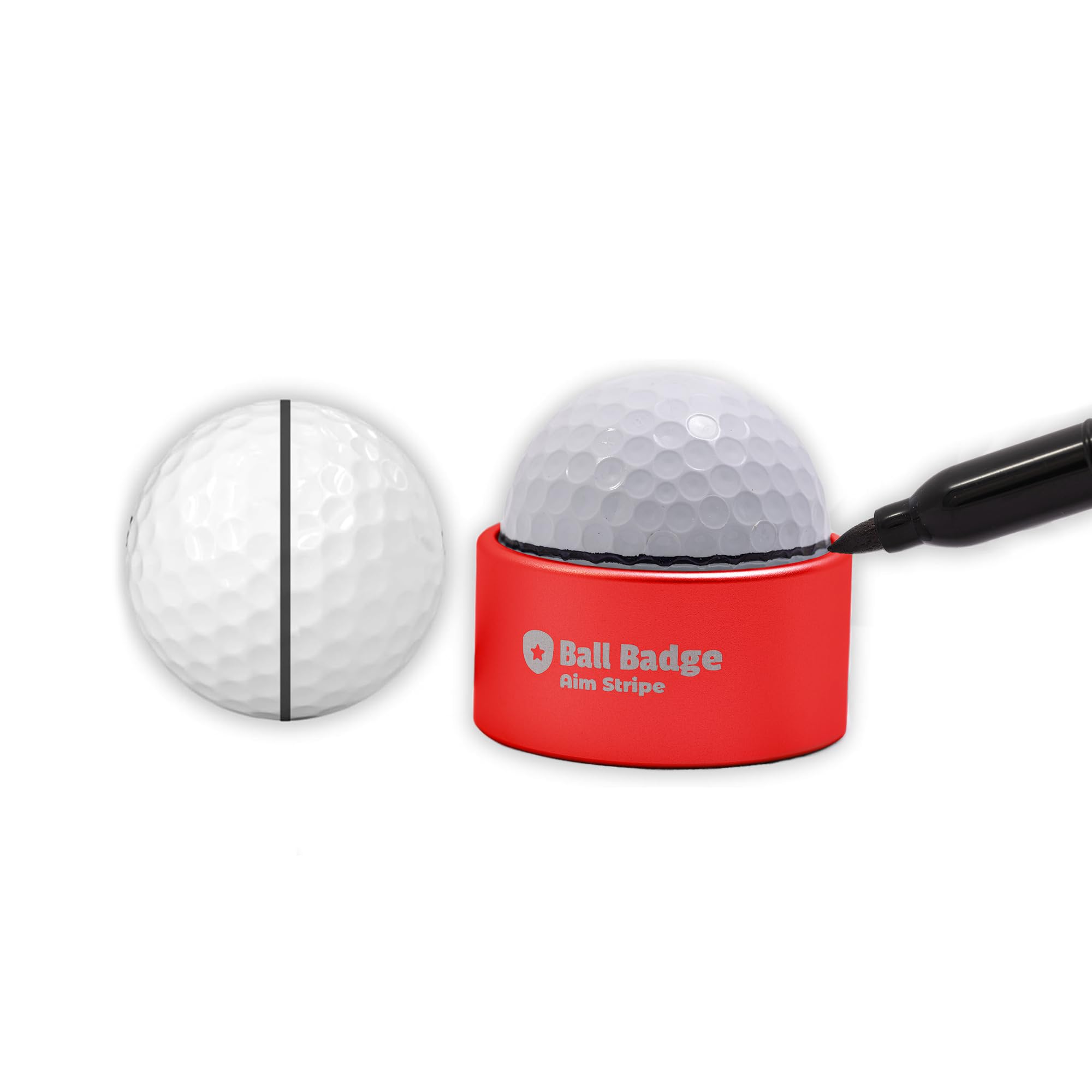 HODL 21 Ball Badge Aim Stripe - 360 Degree Golf Ball Line Marker Kit with Golf Bag Attachment for Perfect Alignment and Precision Putting