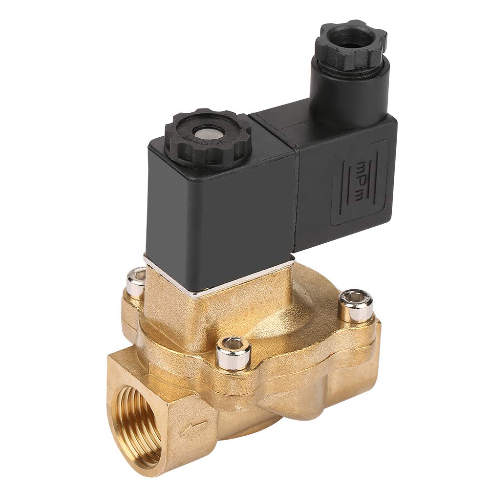 Electric Solenoid Valve 2 Port 2 Position Normally Closed Solenoid Valve Pilot Operated General Solenoid Valve for Air Oil Water (DC12V)