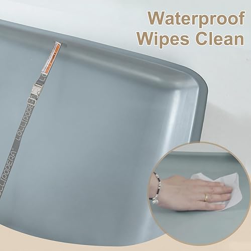 Miniatura 4 de Cambiador de bebé impermeable lavable, almohadilla de pañales grande de poliuretano para cambiador y tocador, fácil de limpiar con hebilla