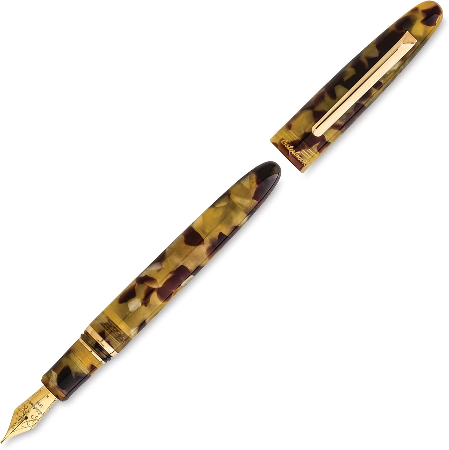 Esterbrook Estie Tortoise E136 Yellow Fountain Pen Medium Nib Size Acrylic Multi-Coloured