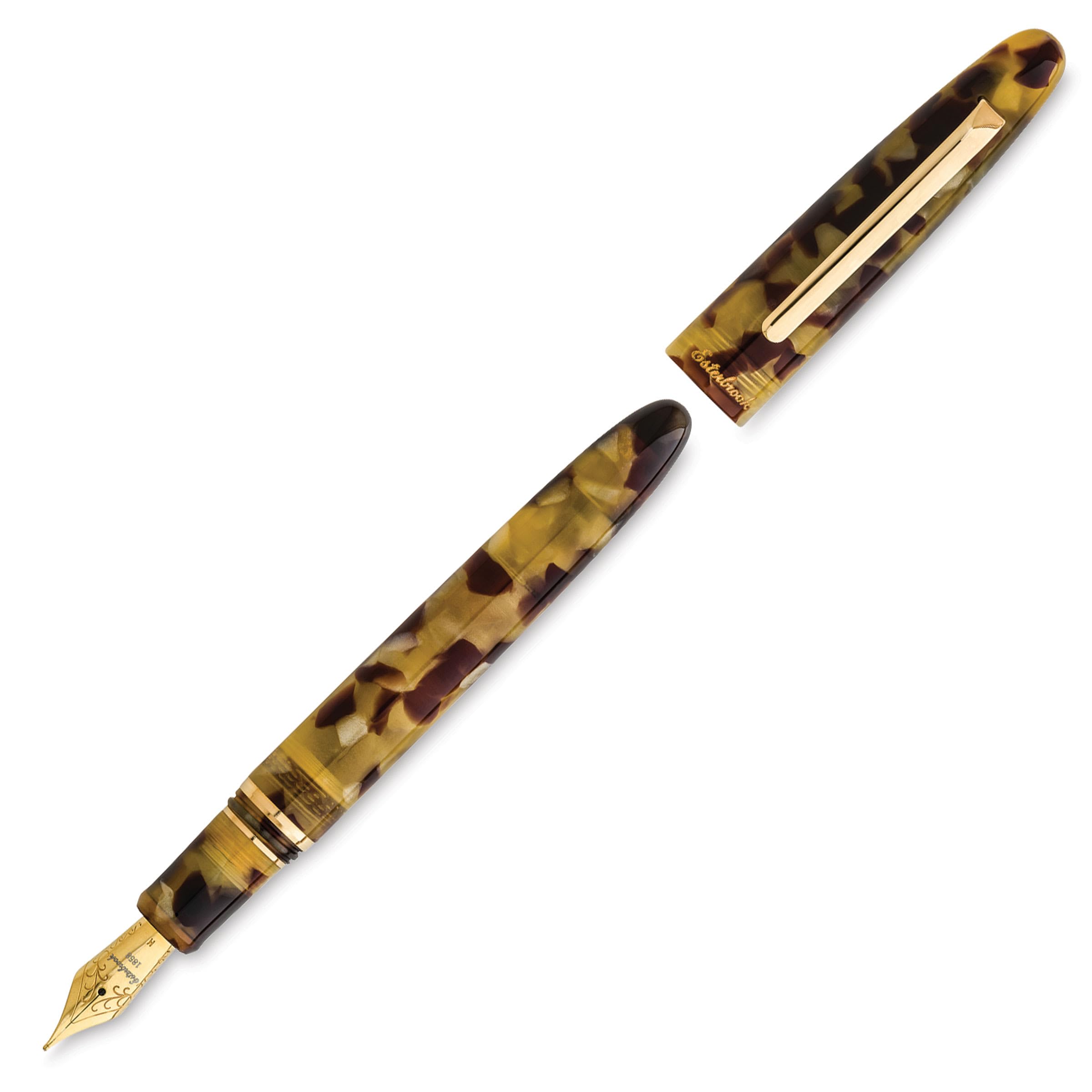 Esterbrook Estie Tortoise Yellow Medium Nib Acrylic Fountain Pen - E136 - Multi-Colour