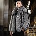 Jiujiubaba Men's fox fur coat Short Winter warm Silver Fox coat casual zipper jacket (as1, alpha, 3x_l, regular, regular, Dark gray)