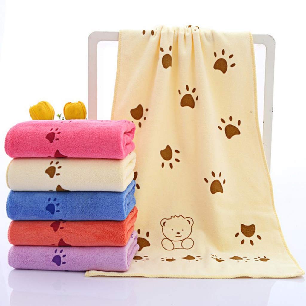 Kids Cotton Towels Bath Towel Animal Heart Print Bath Towel Absorbent Drying Swimwear (Color : A) (D)