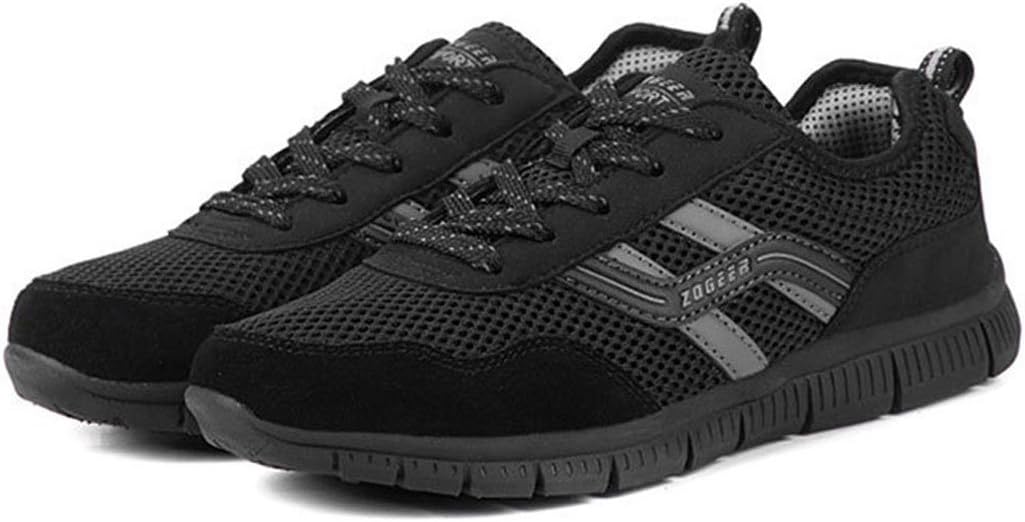 EVILDOER Men's Lace Up Breathable Outdoor Walking Shoes(Black EU46)