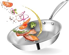 Vinod Platinum Triply Stainless Steel Frypan 24 cm – 2.5 mm Thick, Heavy Bottom, Scratch-Resistant & Non-Toxic, Induction & Gas Compatible, 5-Year Warranty