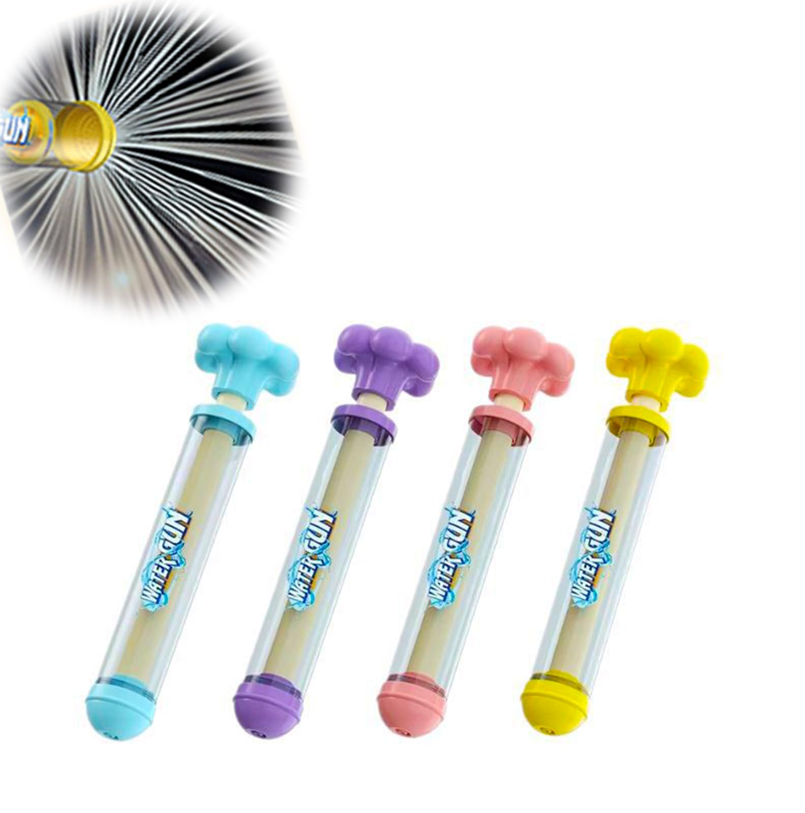 Yuelulala 4Pcs Firework Water Guns for Summer Pool Parties, Outdoor Water Games, Splash Blaster with Water Fireworks Sprinkler for Backyard Fun Family Gatherings Garden(A154-4)
