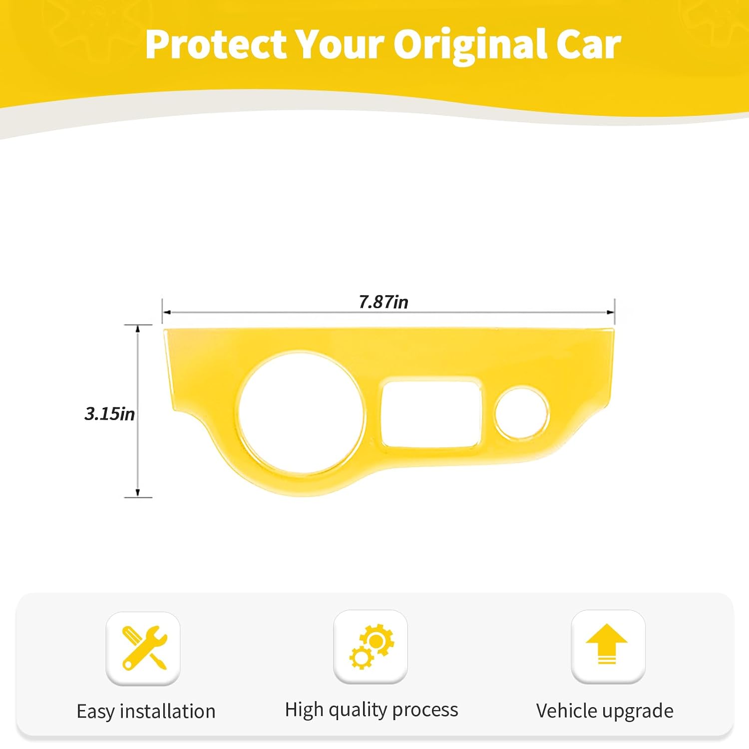 RT-TCZ for Challenger Headlight Switch Panel Trim Cover for Dodge Challenger 2015 up for Charger 2010 up Yellow Interior Accessories 1pcs