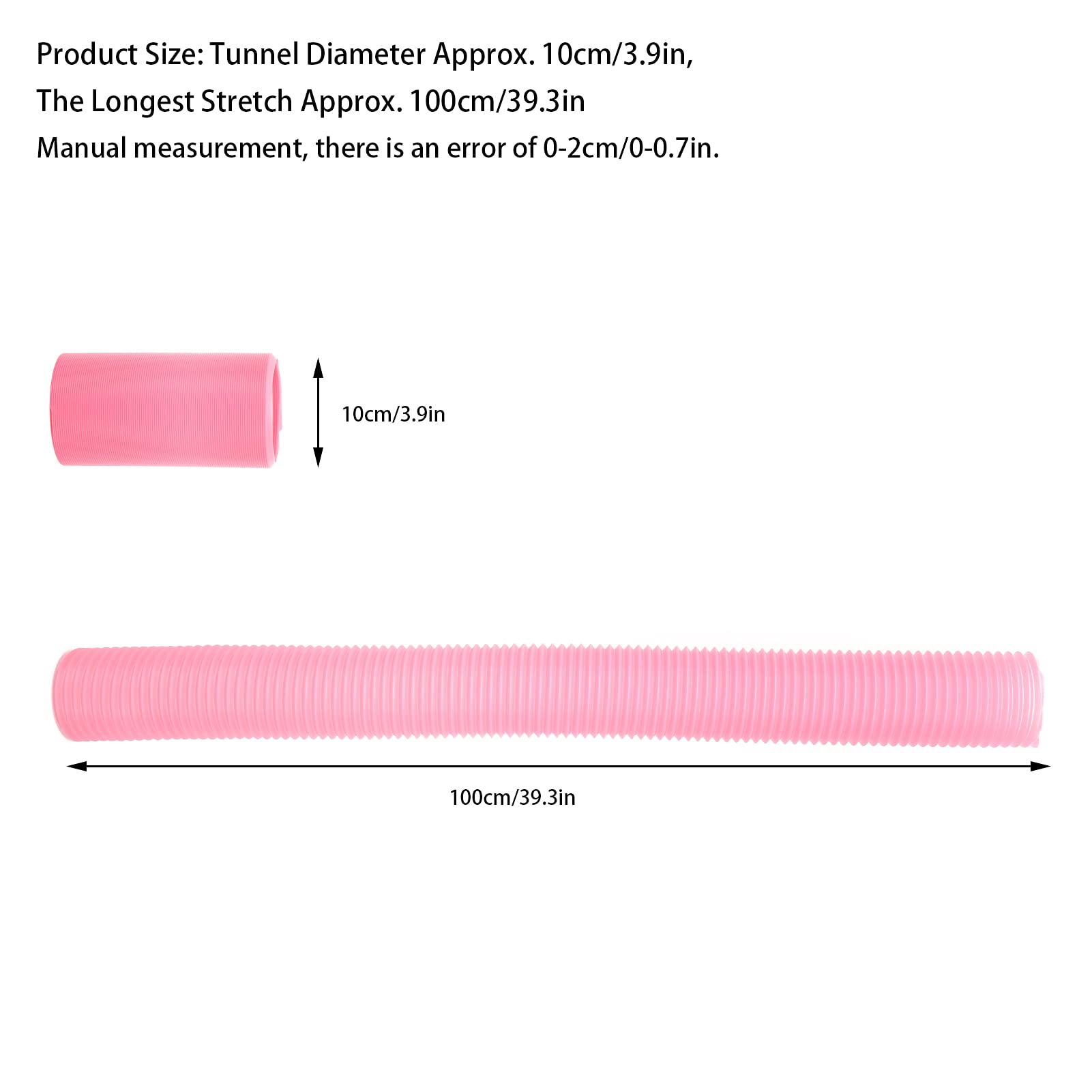 Retractable Pet Tunnel, Play Tunnel for Small Animals Retractable Tunnel Toy for Mink Guinea Pig Groundhog Hedgehog Chinchilla (Pink) - Image 4