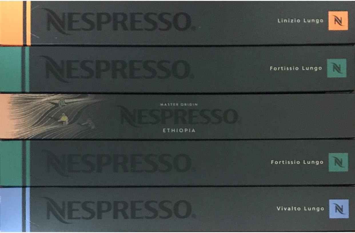 50 NESPRESSO Capsules Mixed Variety - Vivalto Linizio Fortissio Bukeela Lungo - New