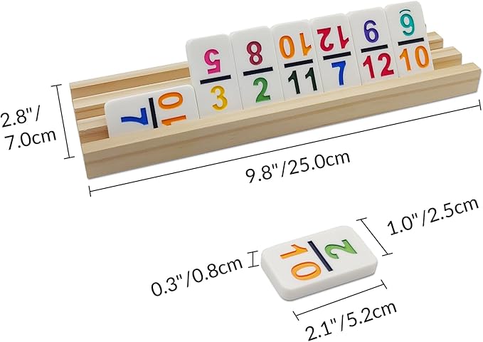 Juego de Dominó Mexican Train Doble 12 con Estantes de Madera miniatura 2