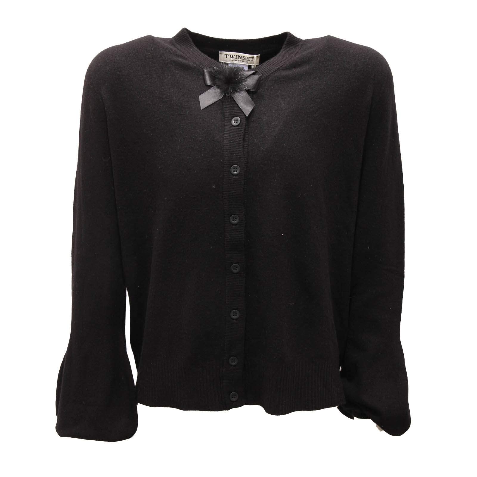 Twinset girl kids sweater en maille noire douce et résistante