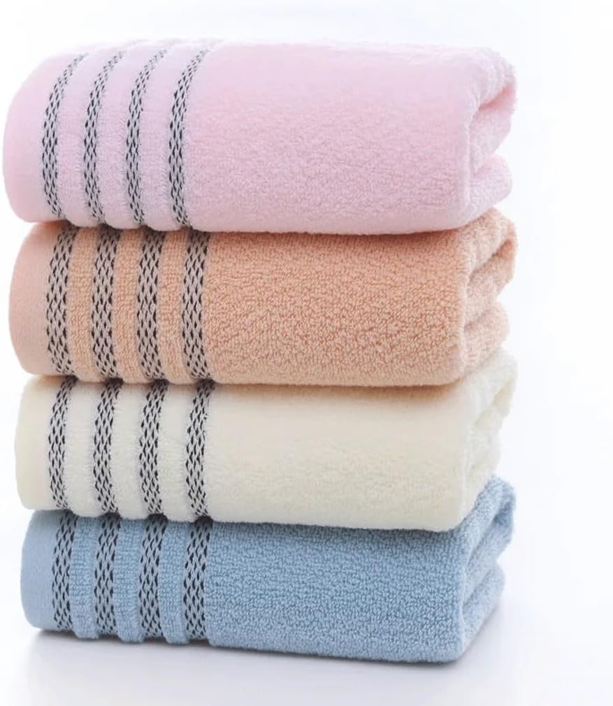 Cream Stripe Cotton Towel Bath Towel is Soft and Highly Absorbent