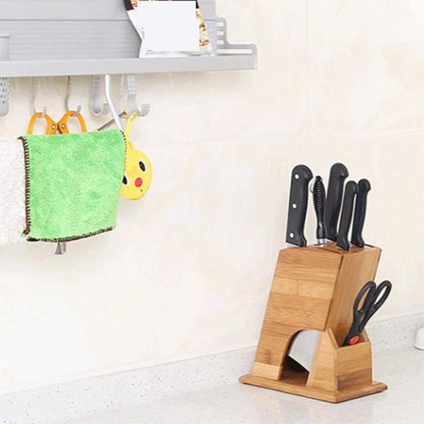 Knife Block Storage Stand Kitchen,Only Selling Cutter Holder,Scissors Rack Bamboo Set Organizer