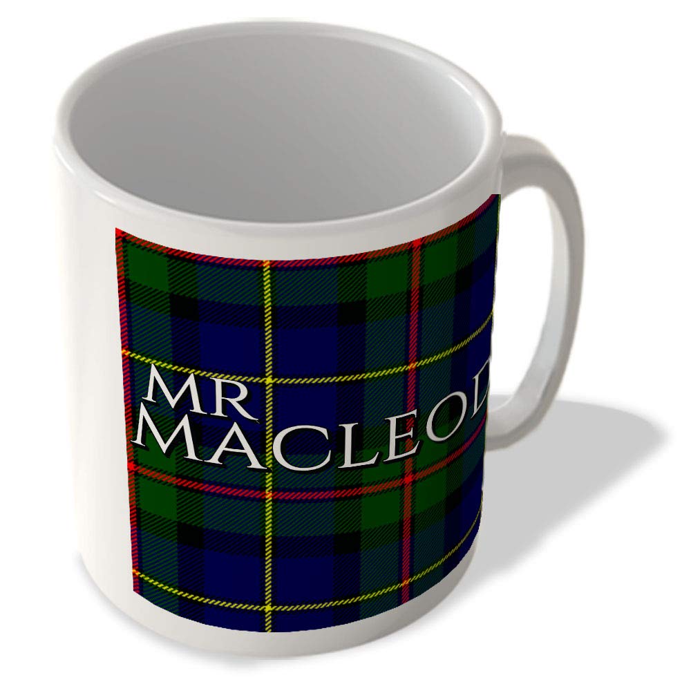 Mcmug White - Mr Macleod - Macleod Of Harris Tartan - (Full Background) - Scottish Mug, Ceramic, 11Fl.oz.