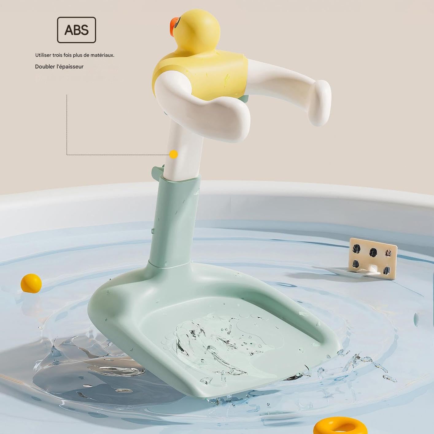 Soporte para ducha de bebé | Ducha de bebé de pie, altura ajustable | antideslizante, ayuda al baño de 6 a 24 meses