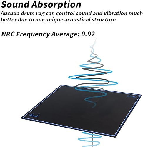 Miniatura 7 de Aucuda Alfombra de tambor profesional, alfombra de tambor de 6 x 6 pies con sello de marca, alfombra de música extra gruesa para interiores y