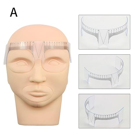 Eyebrow Ruler Plastic Portable Microblading Ruler Eyebrow Measuring Tool Transparent for Make-Up Eyebrow Shape (Nose Bridge Ruler A)