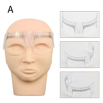 Eyebrow Ruler Plastic Portable Microblading Ruler Eyebrow Measuring Tool Transparent for Make-Up Eyebrow Shape (Nose Bridge Ruler A)